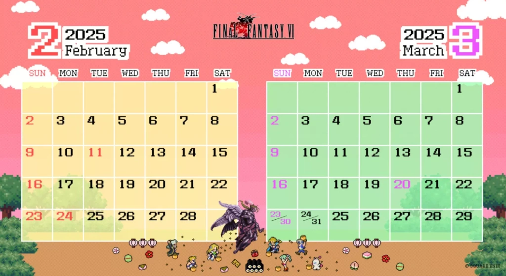 《Final Fantasy VI》30 周年庆！公开原创设计月历／书套／虚拟背景免费下载