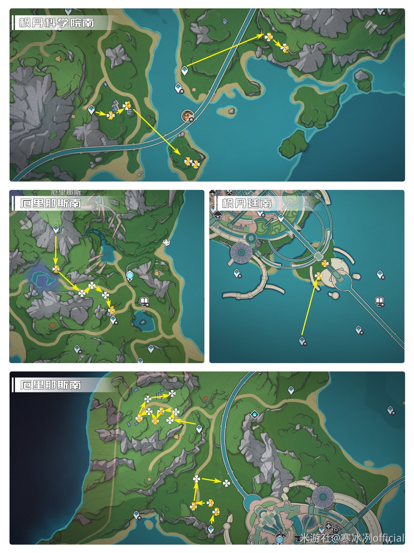 《原神》4.6“虹彩蔷薇”快速采集路线